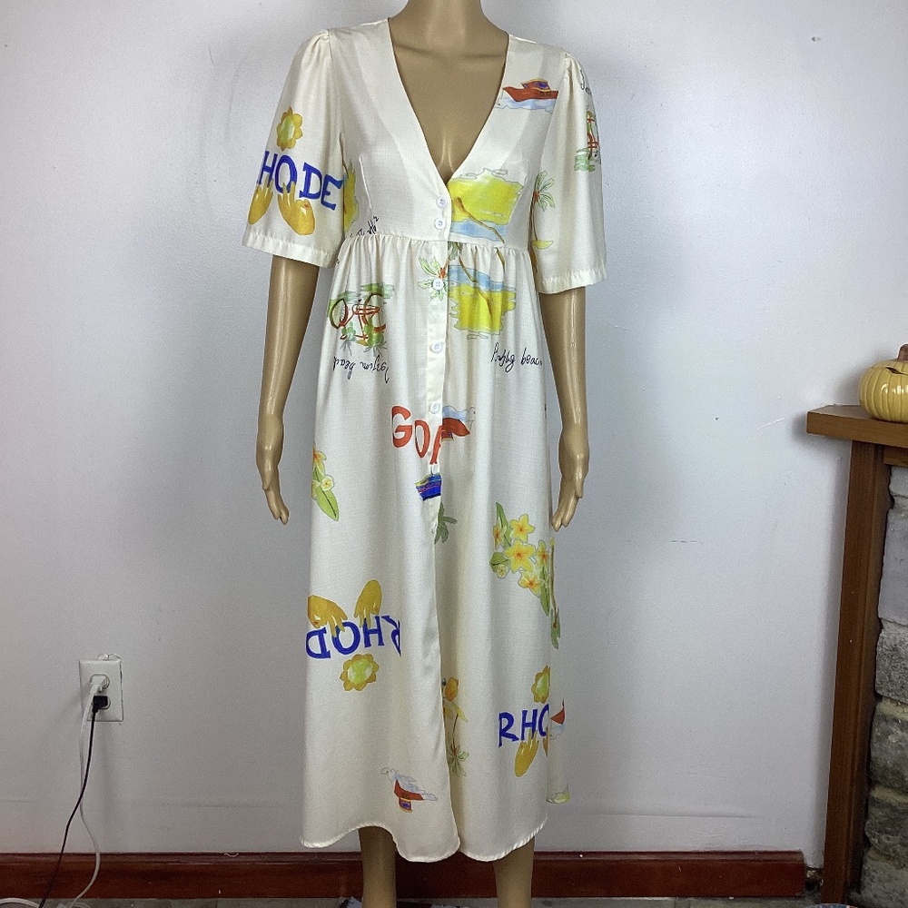 Rhode Resort Style  Printed Dress Size M